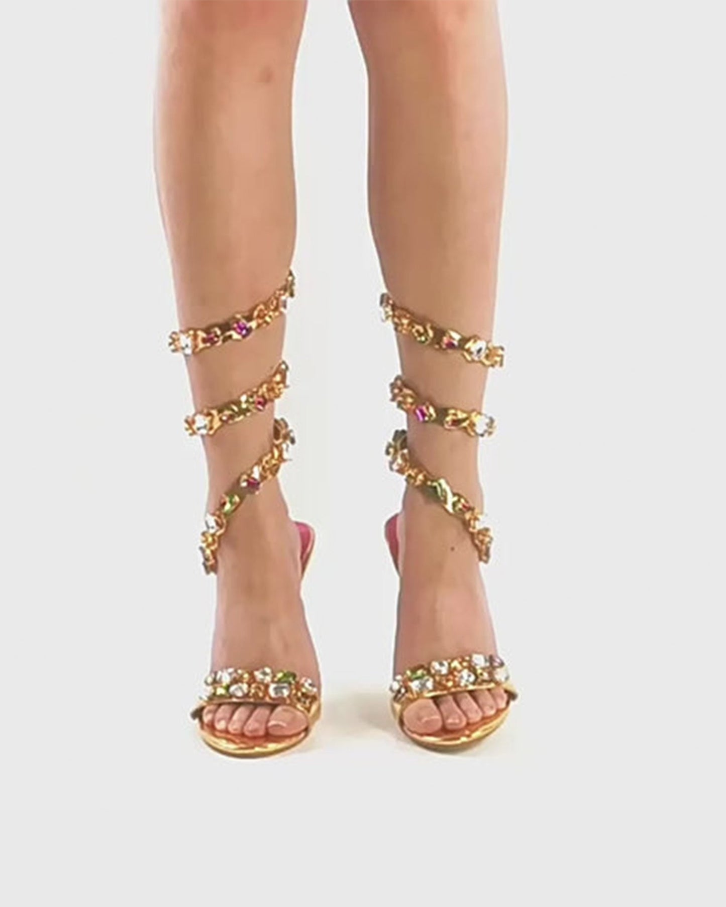 Giralda Rhinestone Embellished Snake Sandals