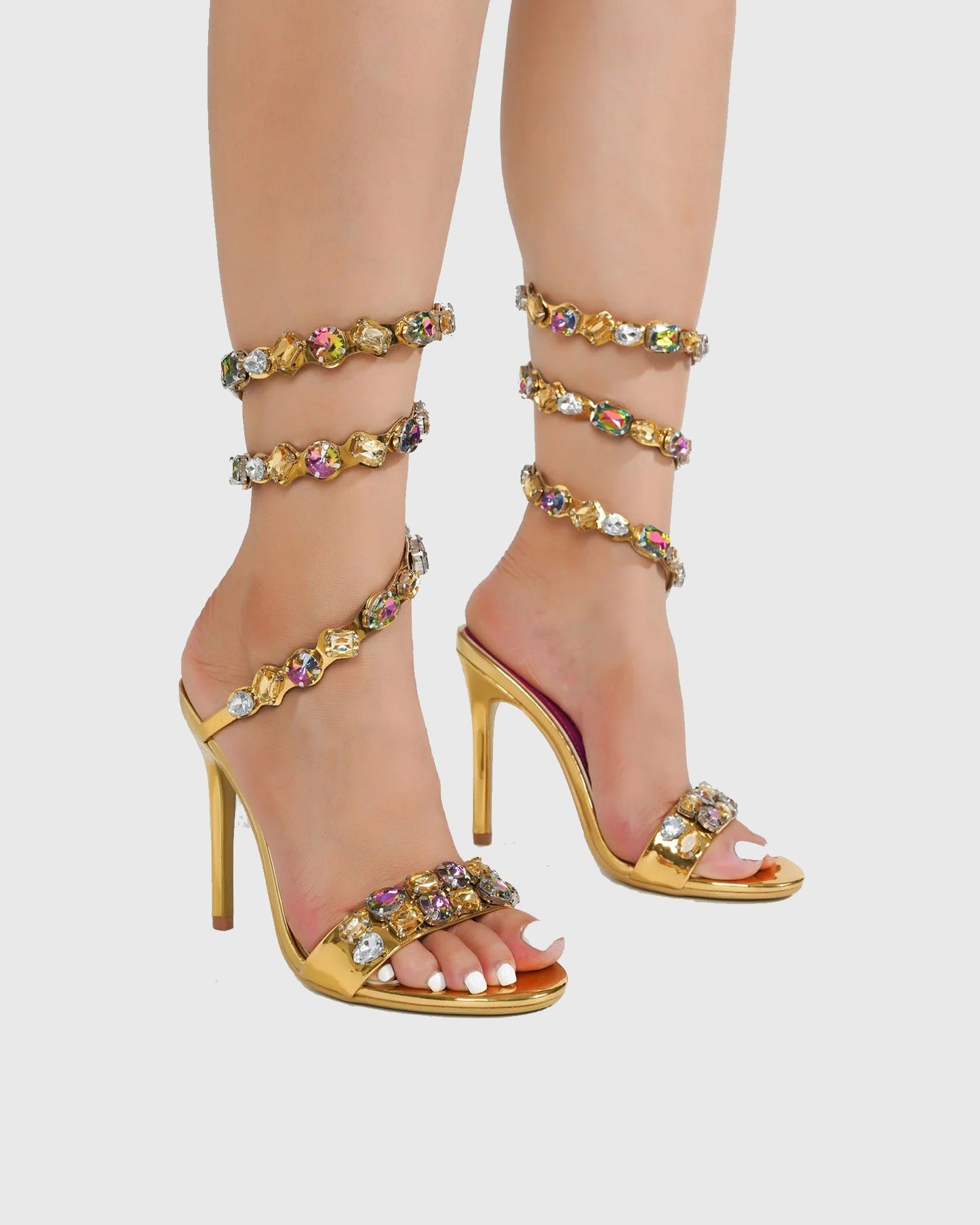 Giralda Rhinestone Embellished Snake Sandals