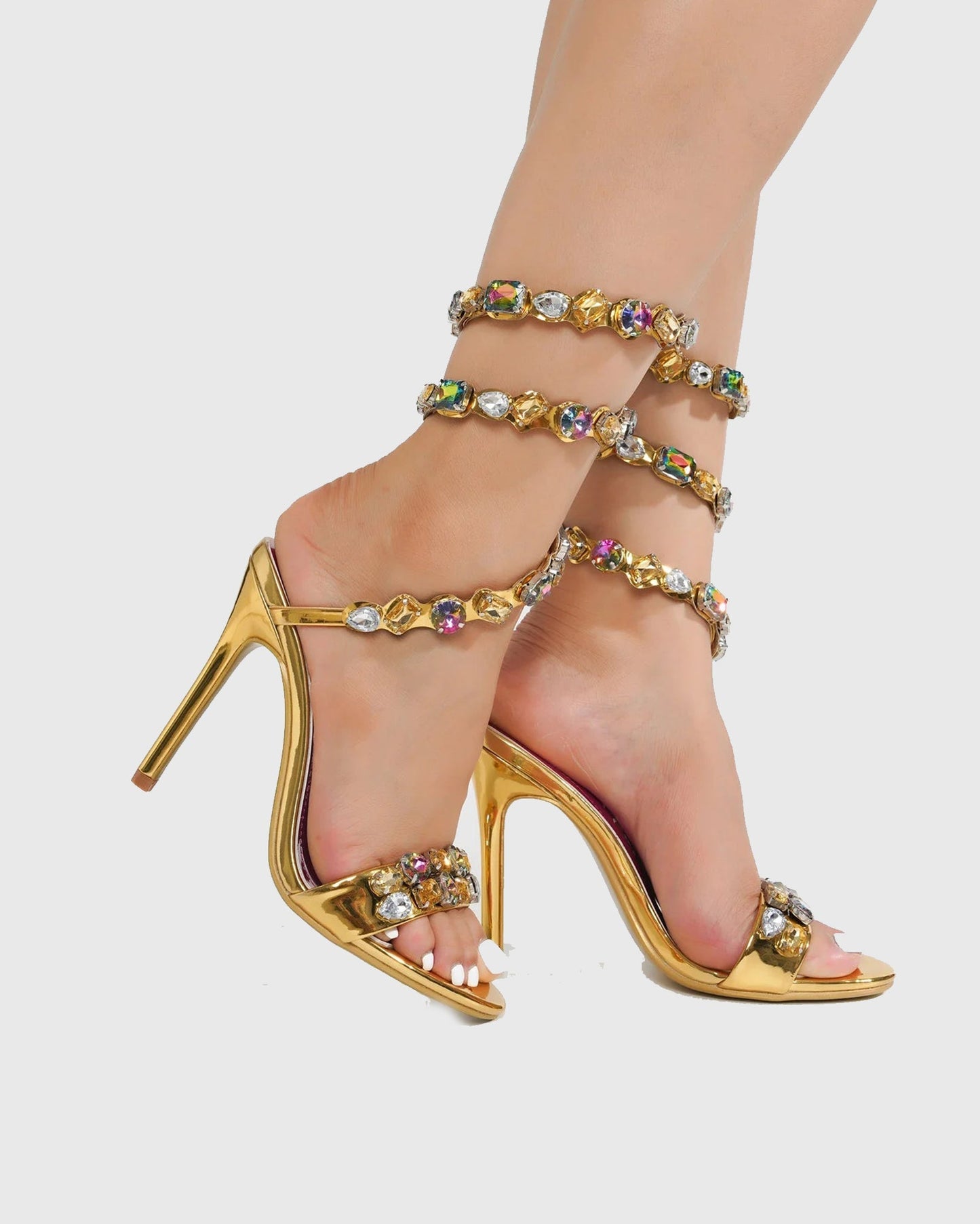 Giralda Rhinestone Embellished Snake Sandals