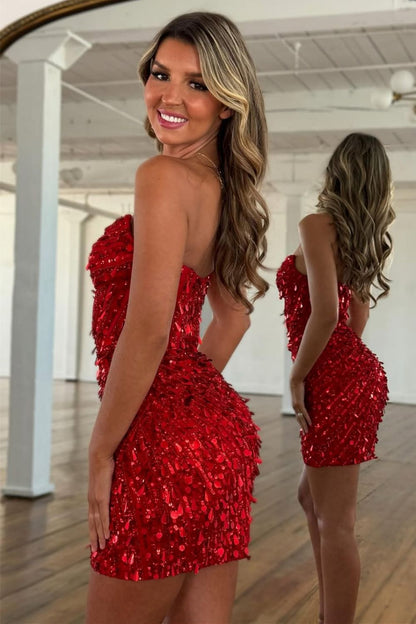 Gorgeous Sparkly Bodycon Sweetheart Short Homecoming Dress with Beading and Sequin