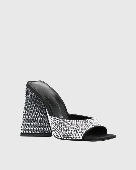 Grady Rhinestone Embellished Slippers In Black