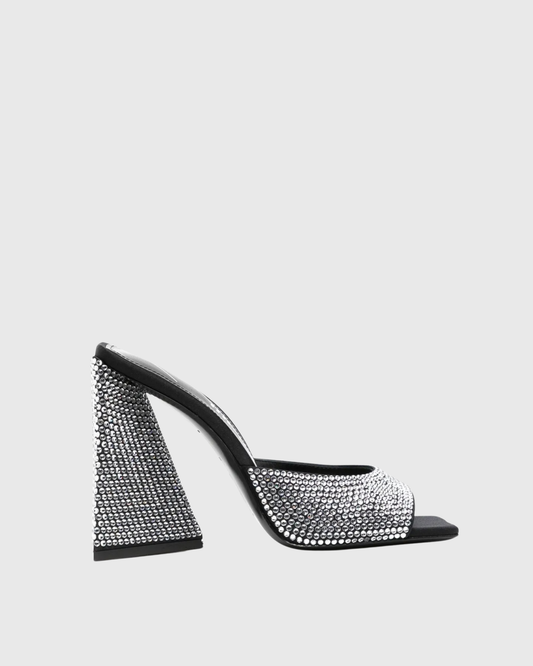 Grady Rhinestone Embellished Slippers In Black