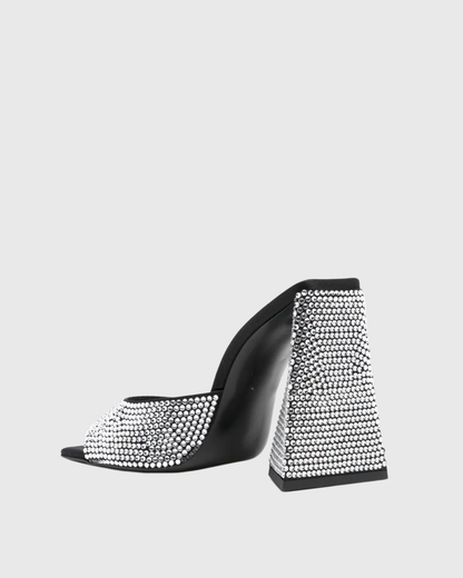 Grady Rhinestone Embellished Slippers In Black