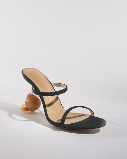Harlow Egg Heels In Black