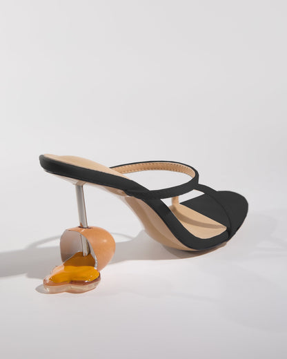 Harlow Egg Heels In Black