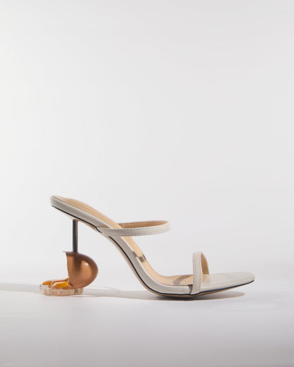 Harlow Egg Heels In White