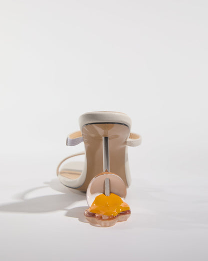 Harlow Egg Heels In White