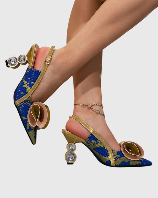 Hazel Print Bow Slingback Pumps