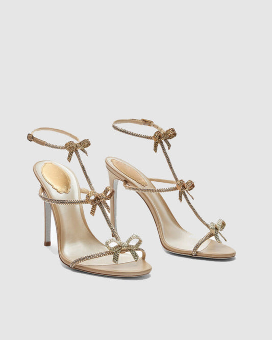 Ilaria Rhinestone Bow Strap Sandals