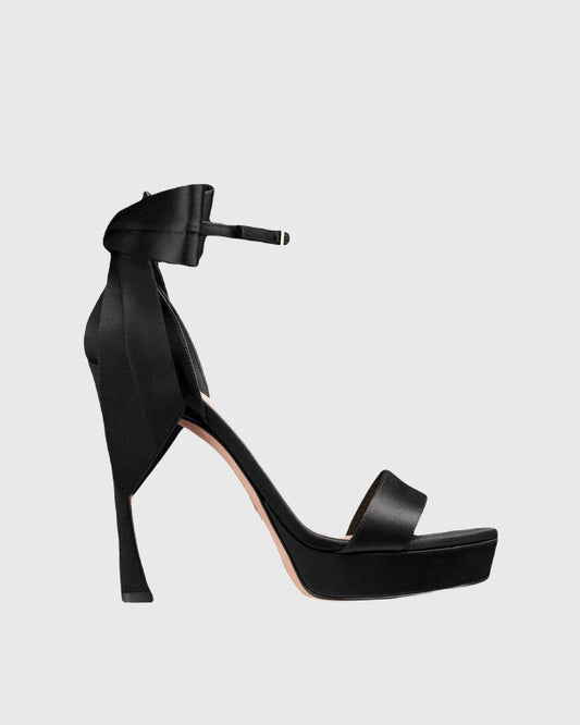 Imma Bow Ankle Strap Sandals In Black