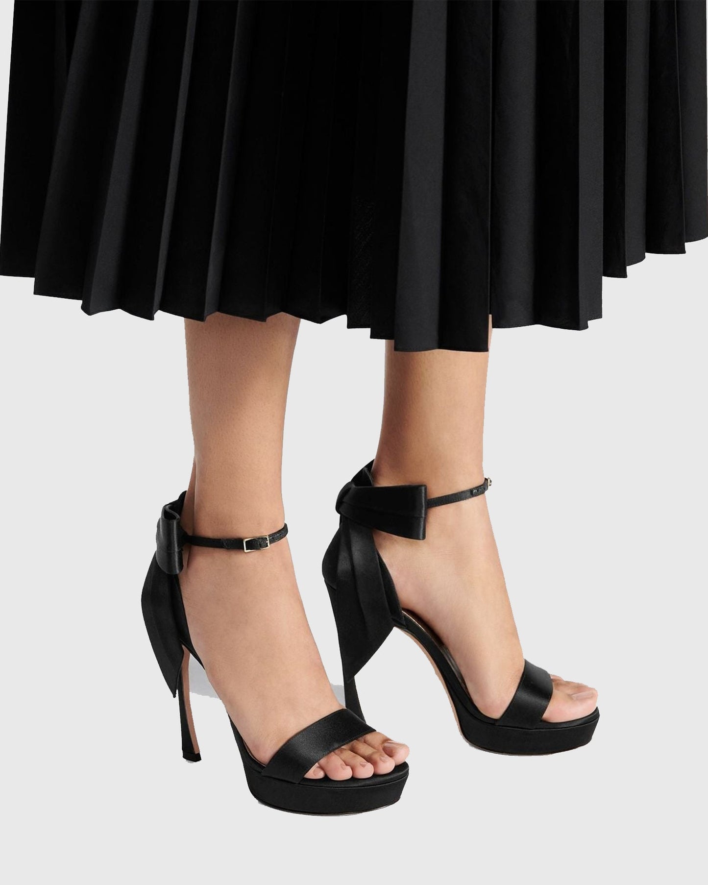 Imma Bow Ankle Strap Sandals In Black