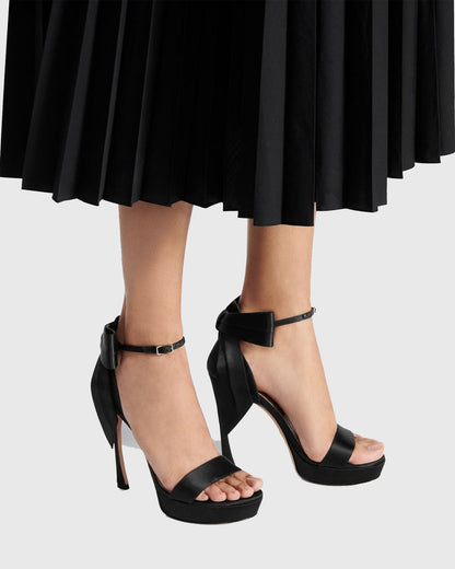 Imma Bow Ankle Strap Sandals In Black