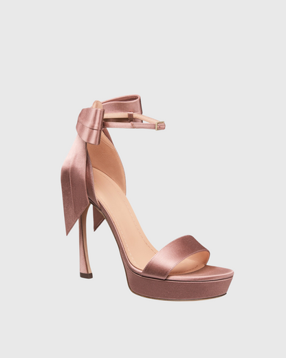 Imma Bow Ankle Strap Sandals In Champagne