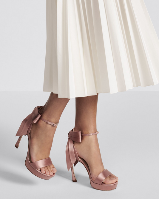 Imma Bow Ankle Strap Sandals In Champagne