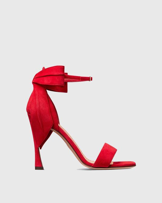 Imma Bow Ankle Strap Sandals In Red