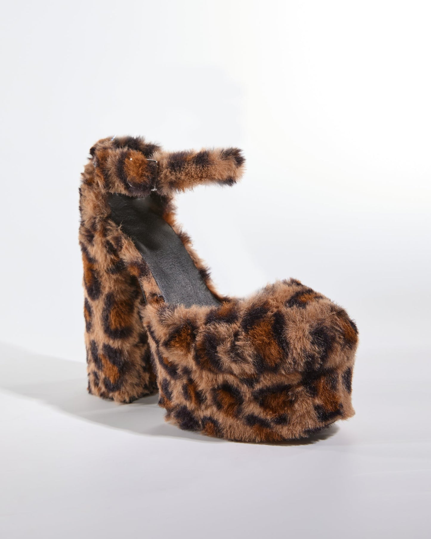 Indie Faux Fur Platform Pumps In Leopard