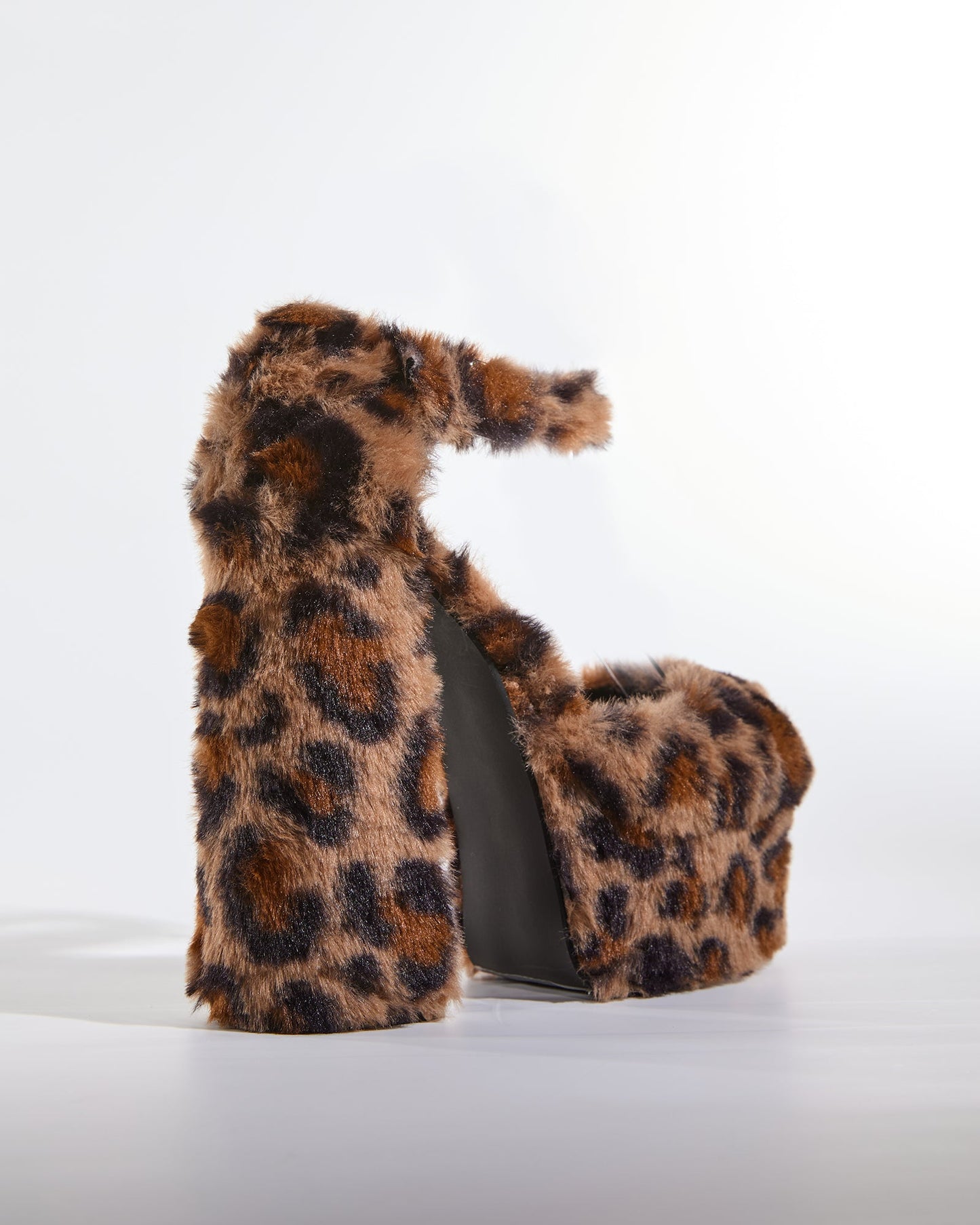 Indie Faux Fur Platform Pumps In Leopard