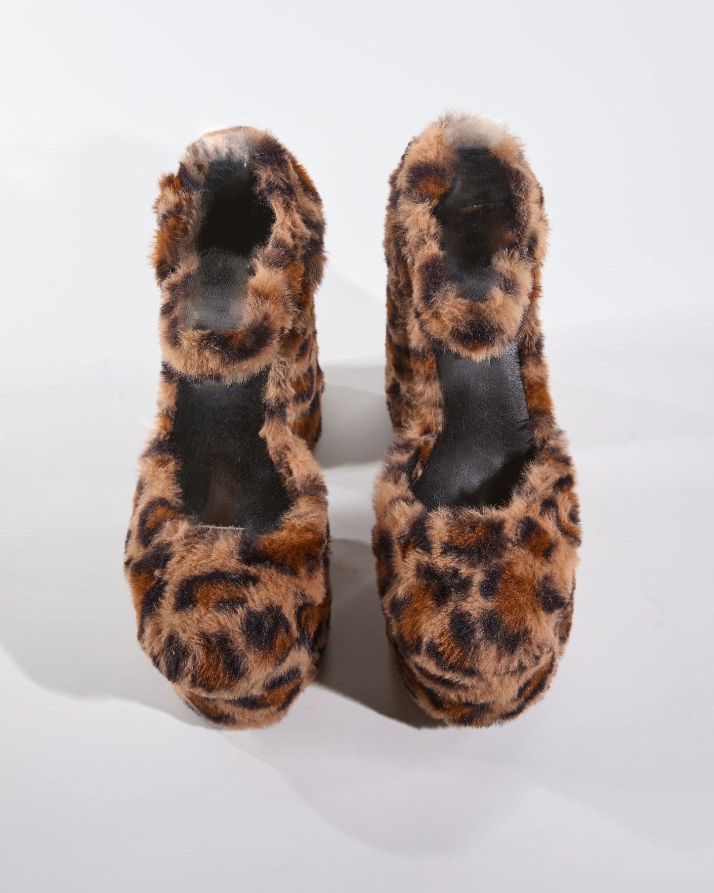 Indie Faux Fur Platform Pumps In Leopard