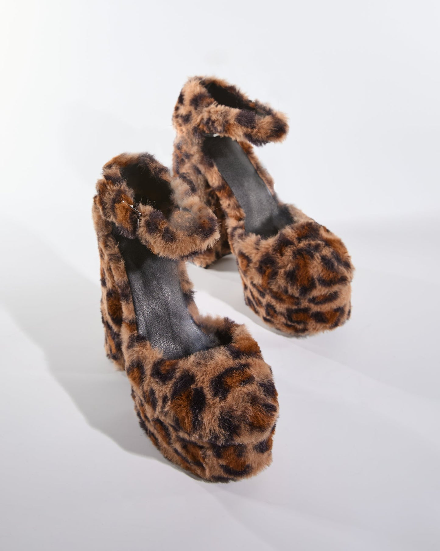 Indie Faux Fur Platform Pumps In Leopard