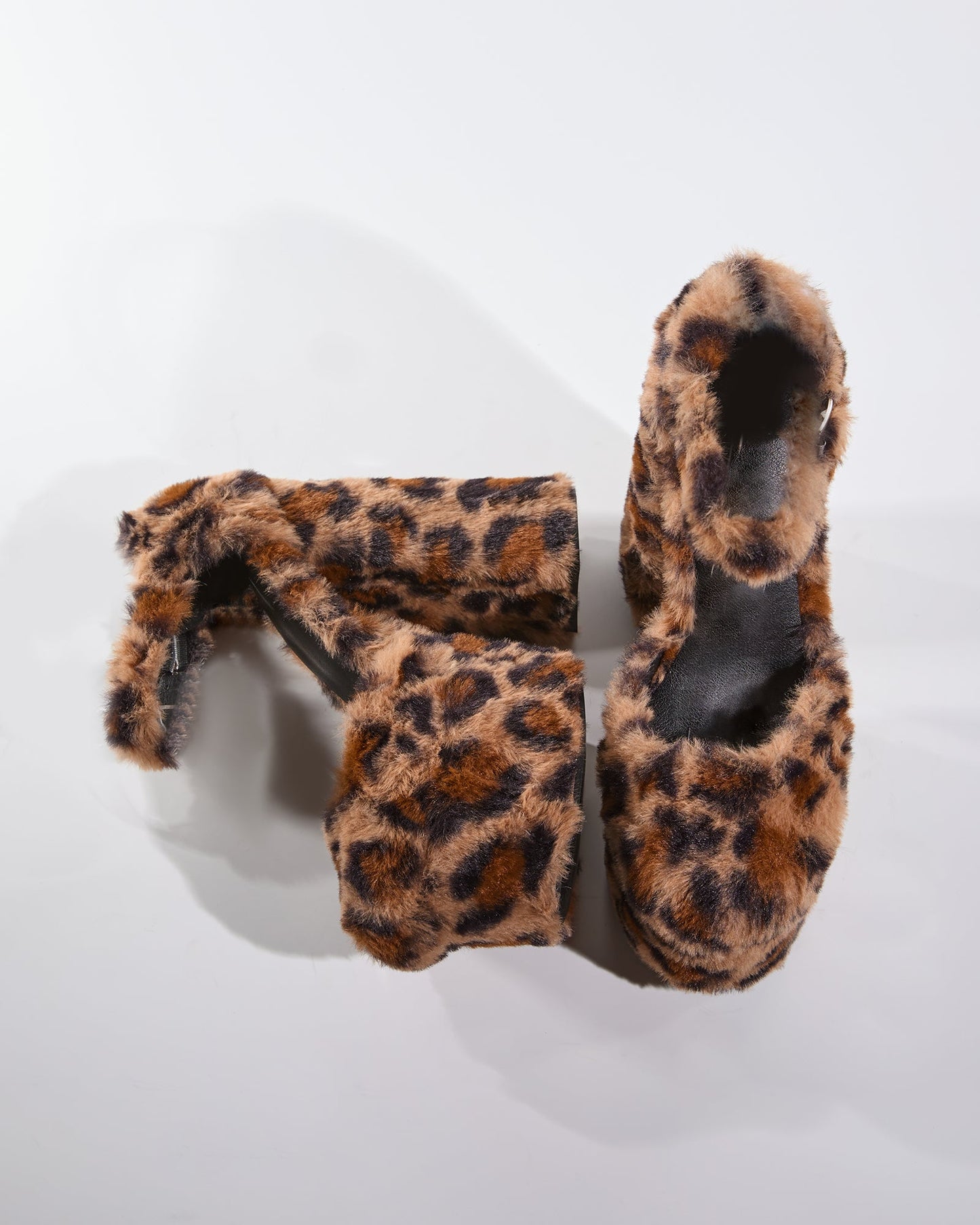 Indie Faux Fur Platform Pumps In Leopard
