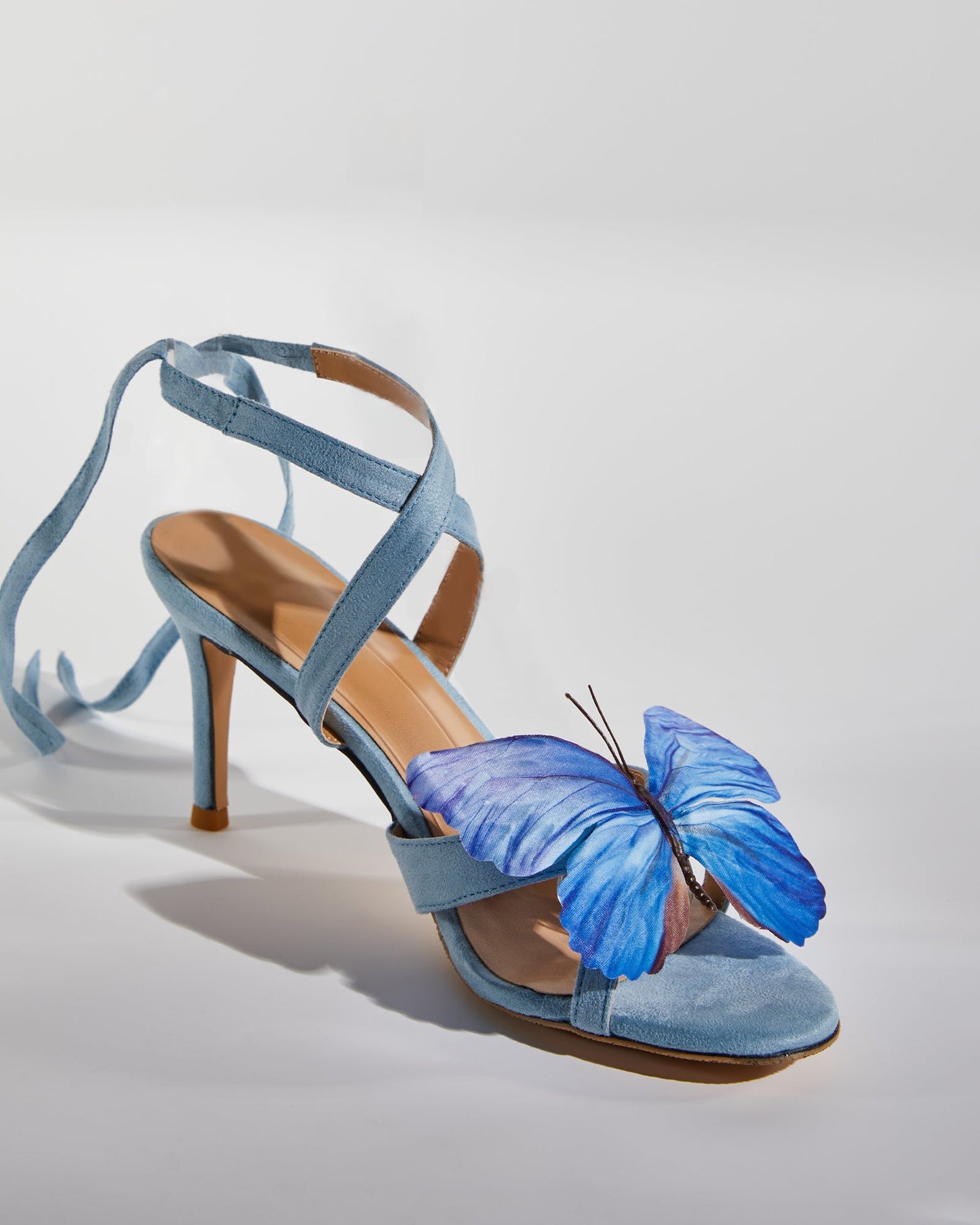 Io Butterfly Cross Strap Sandals In Blue