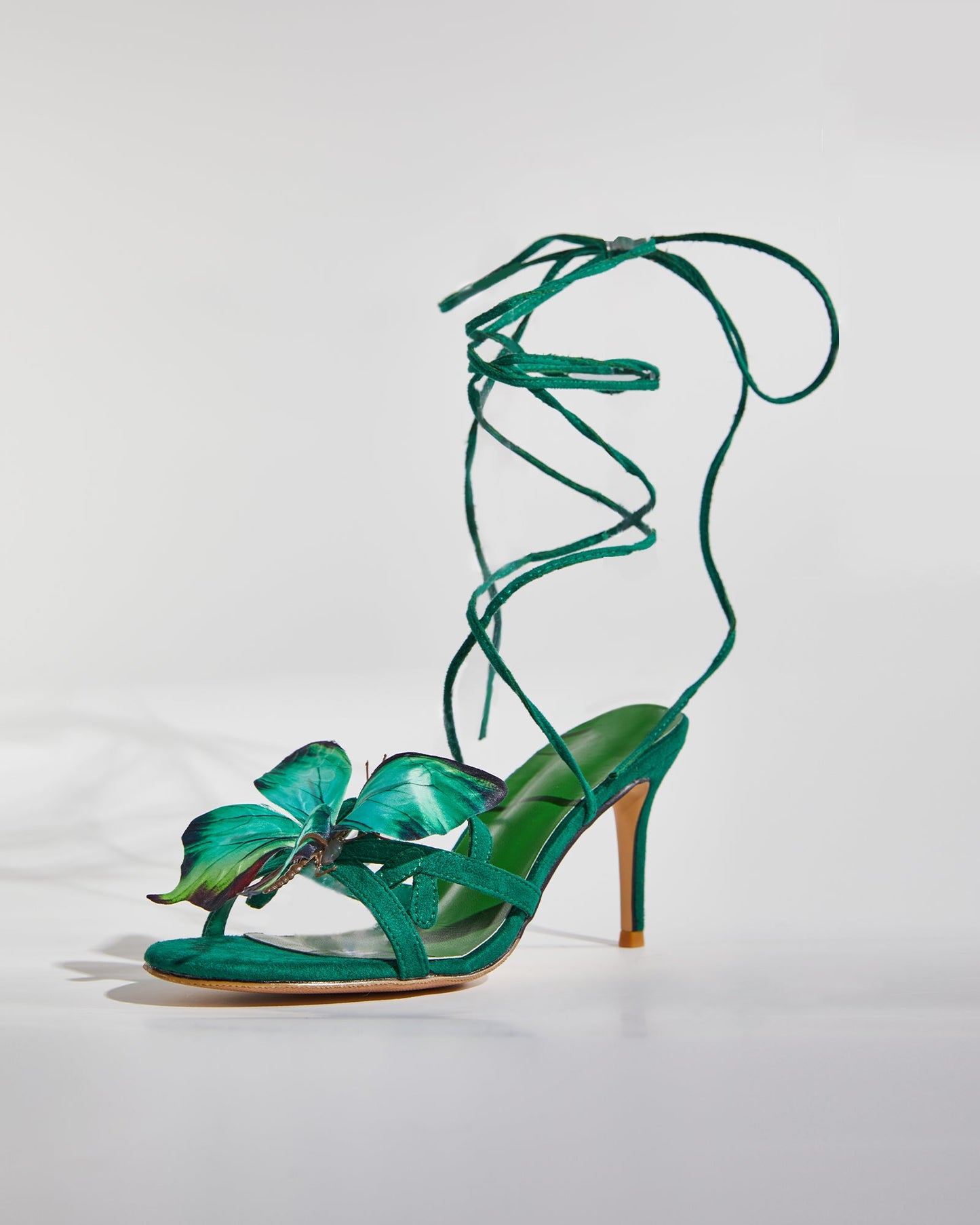 Io Butterfly Lace Up Sandals In Green