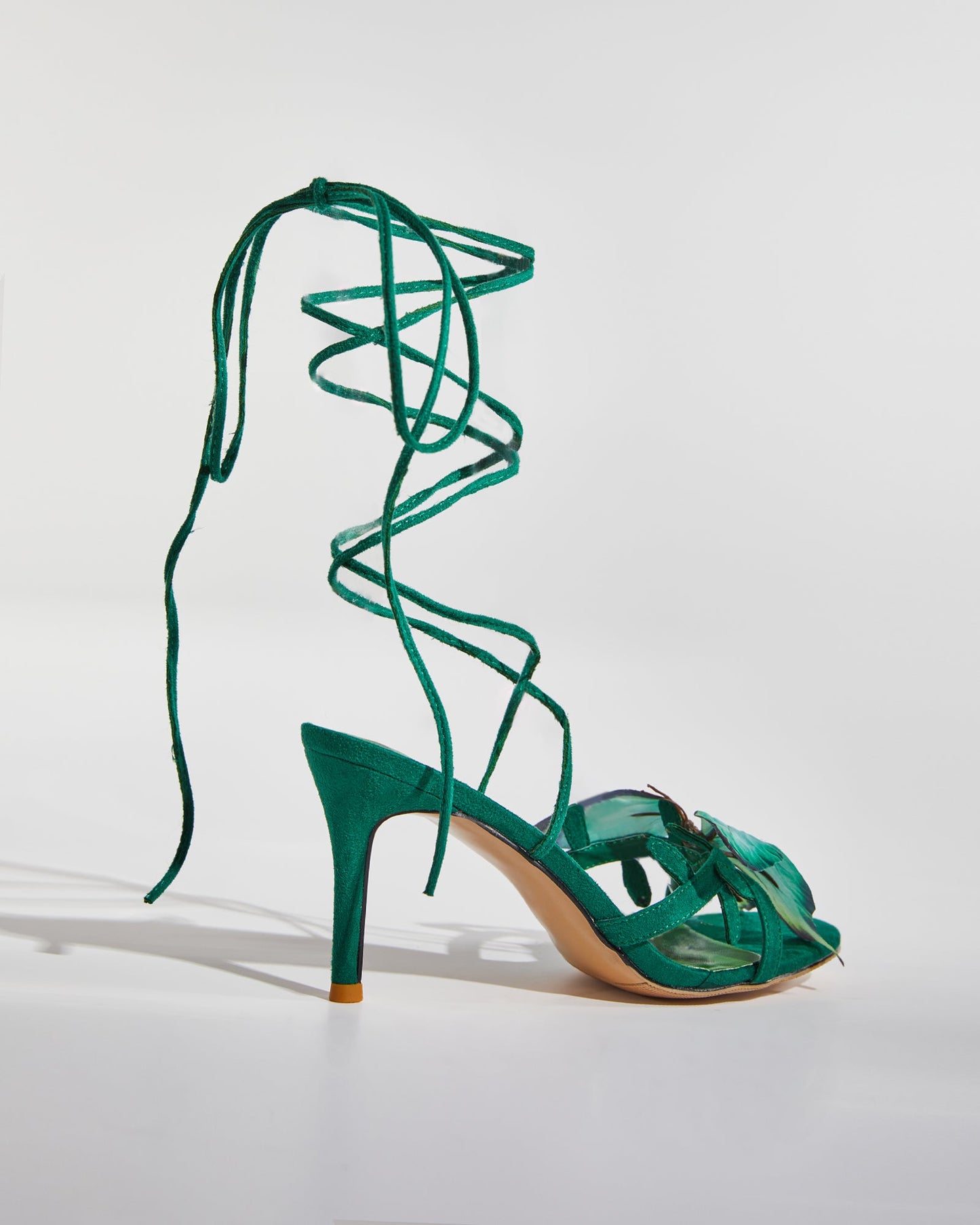 Io Butterfly Lace Up Sandals In Green