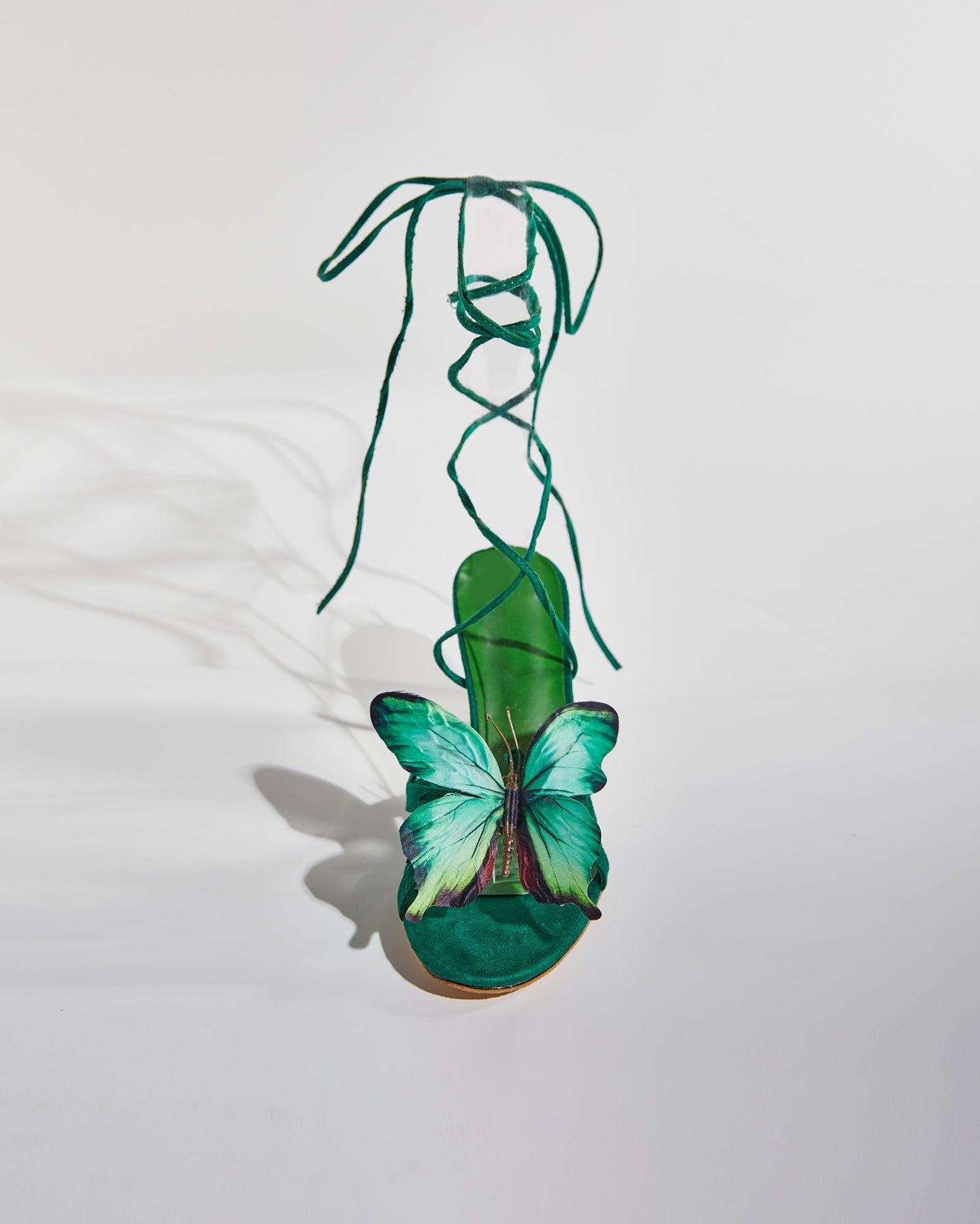 Io Butterfly Lace Up Sandals In Green