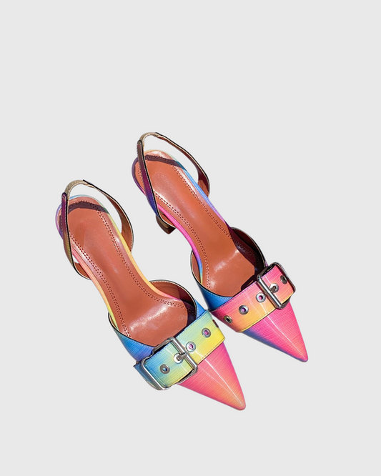 Beata Buckle Slingback Pums In Rainbow