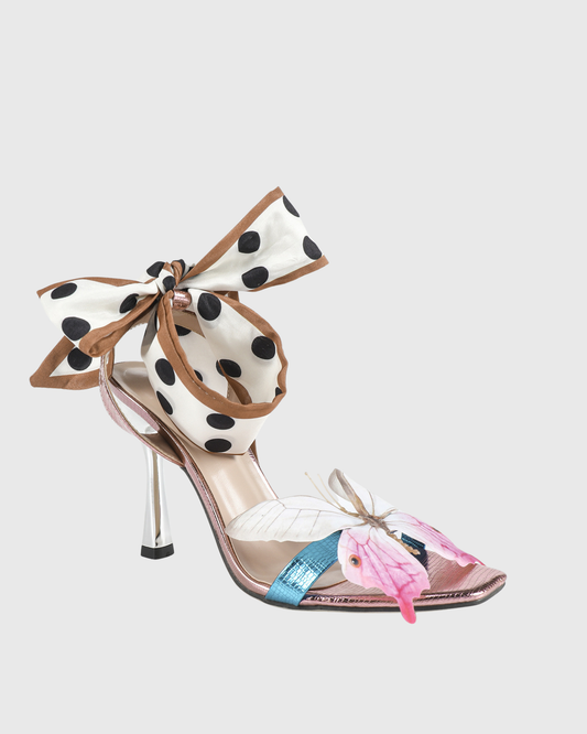 Io Butterfly Polka Dots Strap Sandals In Multicolor