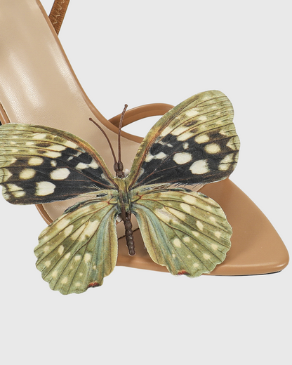 Io Butterfly Slingback Sandals In Beige