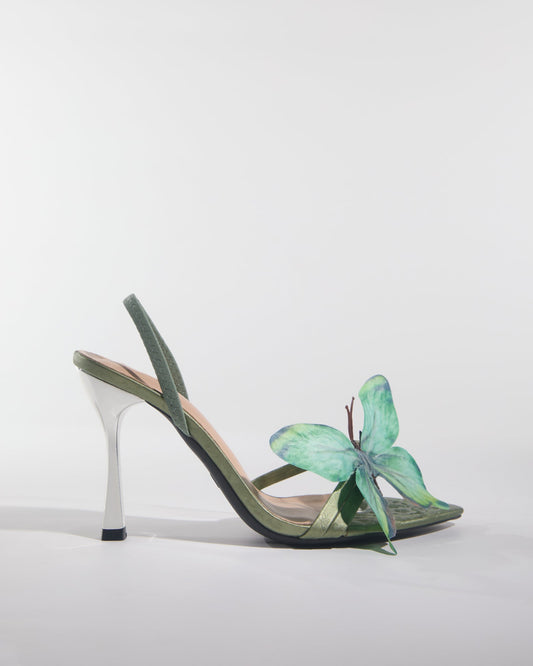 Io Butterfly Slingback Sandals In Green