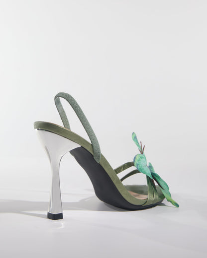 Io Butterfly Slingback Sandals In Green
