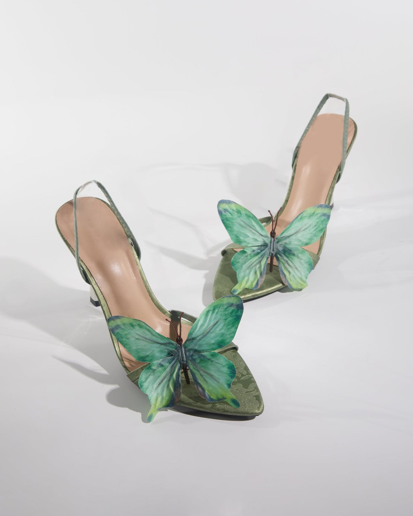 Io Butterfly Slingback Sandals In Green