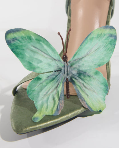Io Butterfly Slingback Sandals In Green