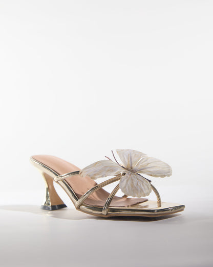 Io Butterfly Slippers In Gold