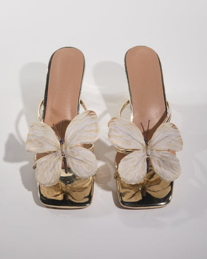 Io Butterfly Slippers In Gold