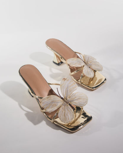 Io Butterfly Slippers In Gold