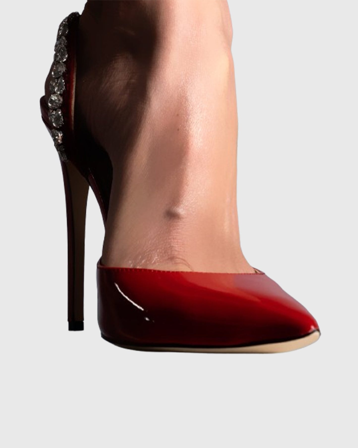 Irene Rhinestone Slingback Pumps In Red