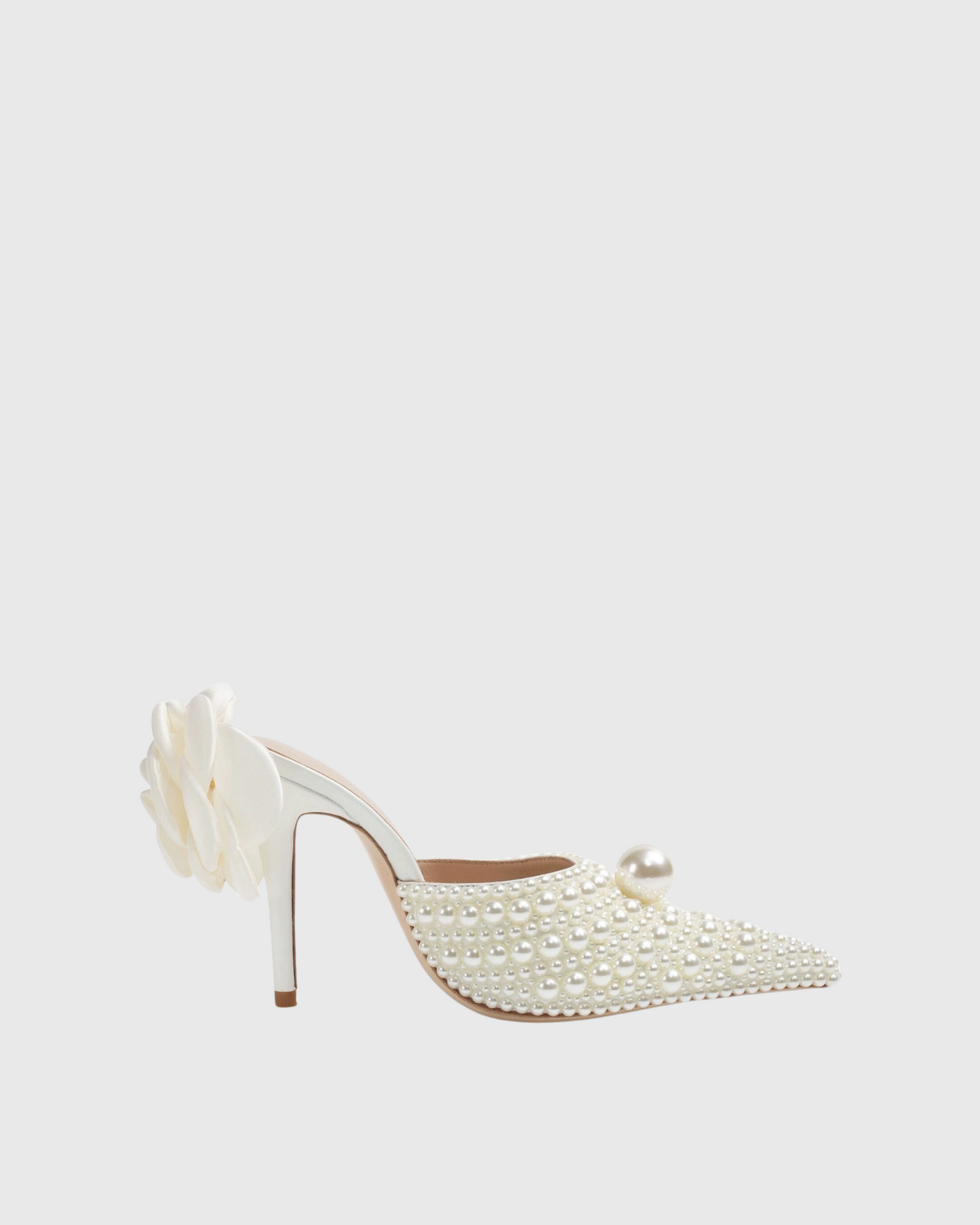 Isotta Pearl Embellished Mules In White