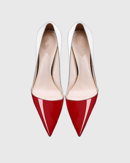 Itala Splicing Leather Pumps