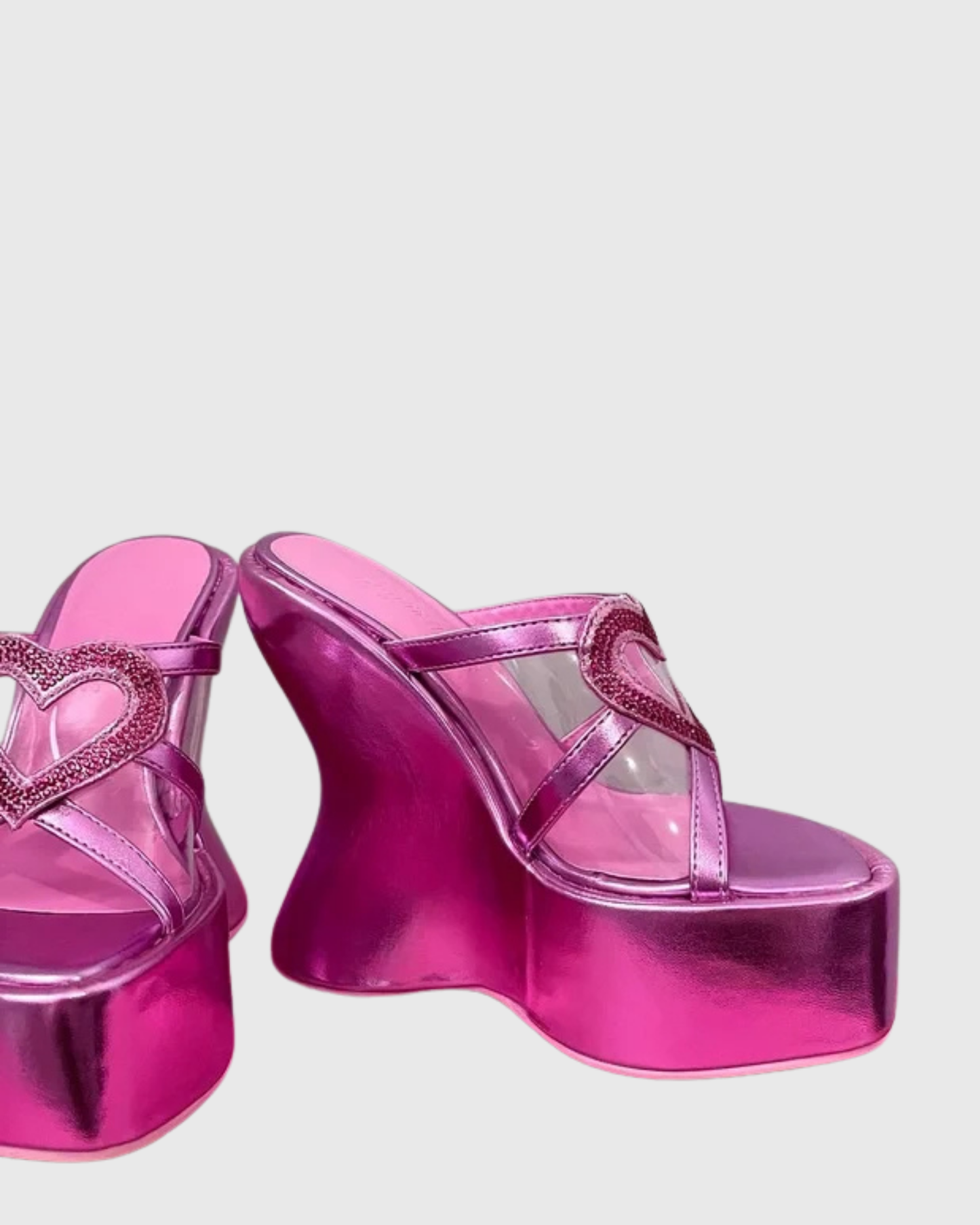 Itzel Heart Platform Slippers