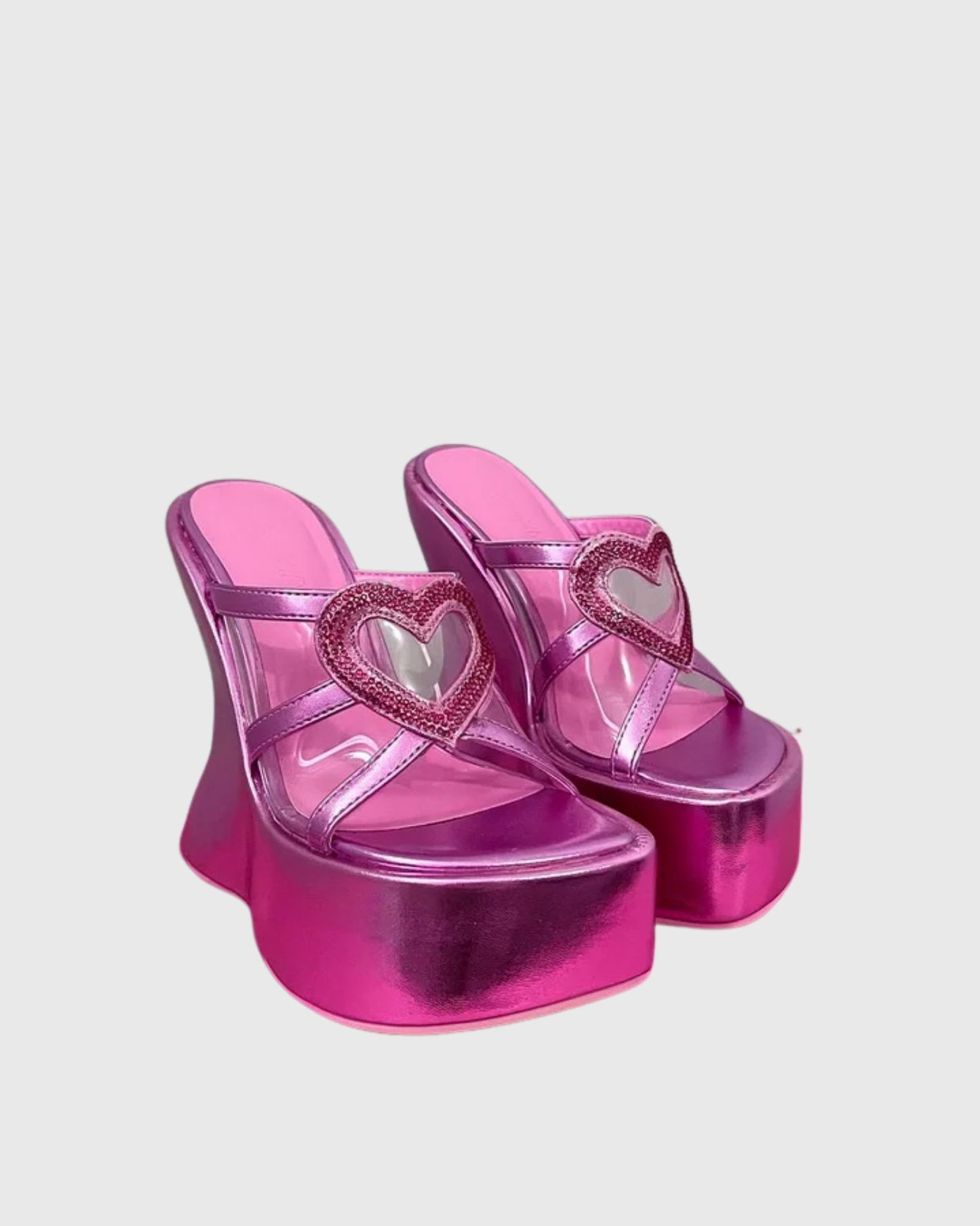 Itzel Heart Platform Slippers
