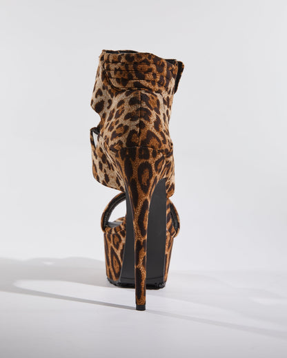 Ivy Leopard Print Strap Platform Sandals