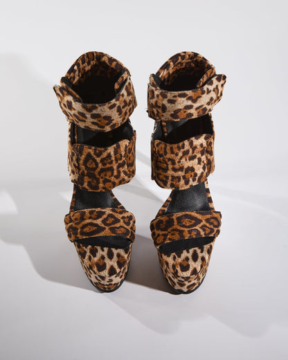 Ivy Leopard Print Strap Platform Sandals