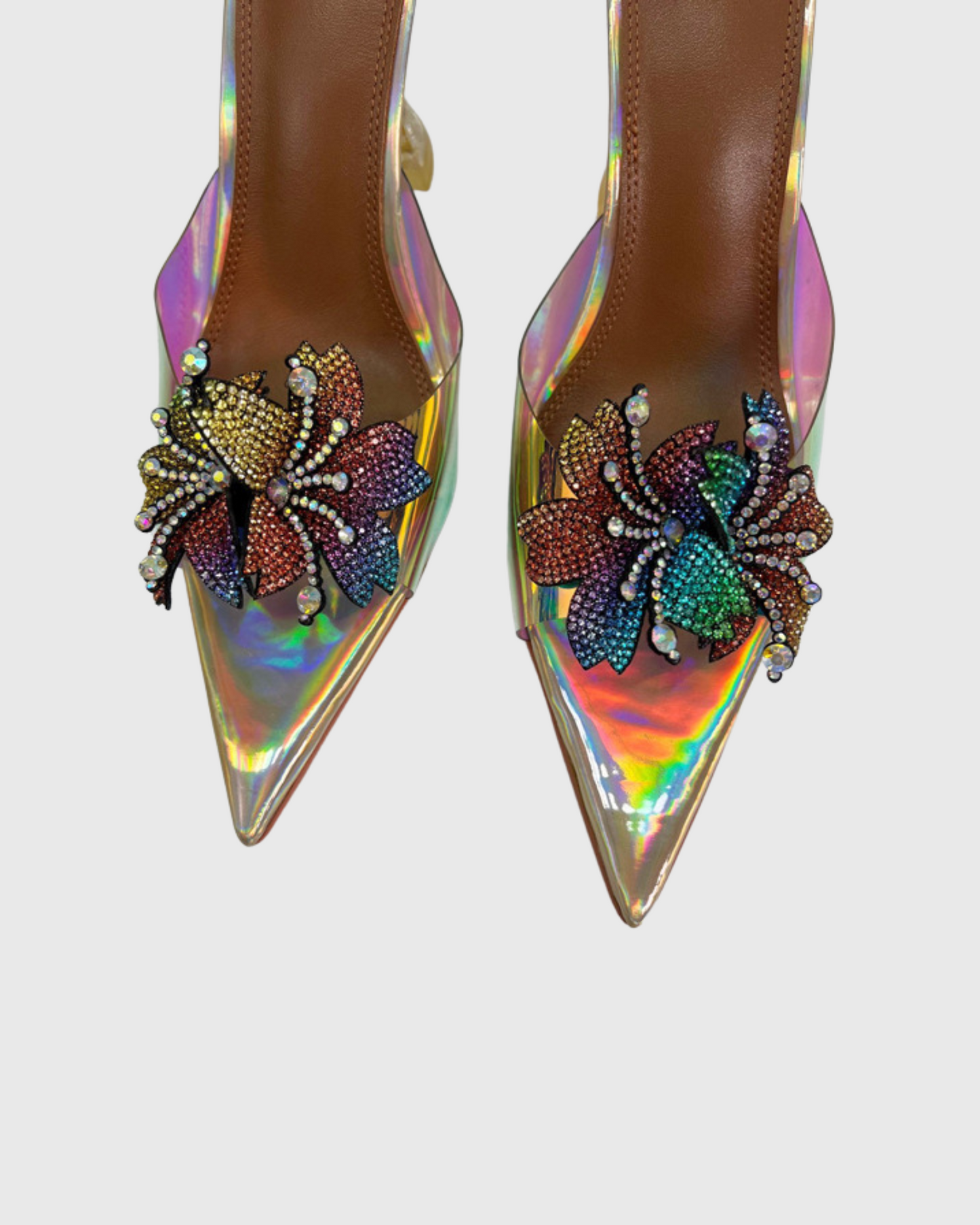 Jade Color Flower Laser Slippers