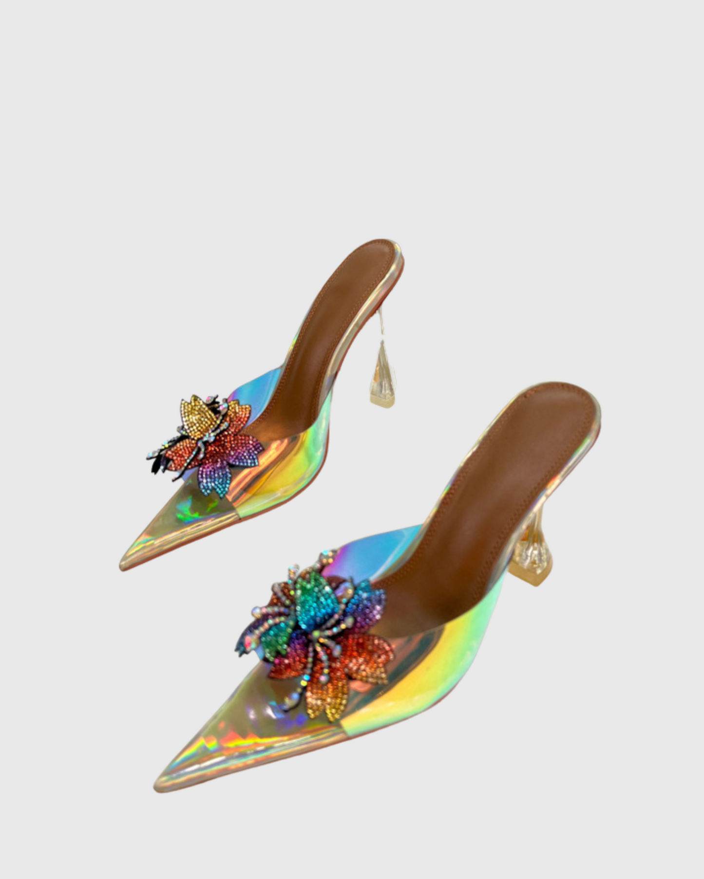 Jade Color Flower Laser Slippers