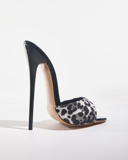 Jolie Leopard Print Open Toe Heels