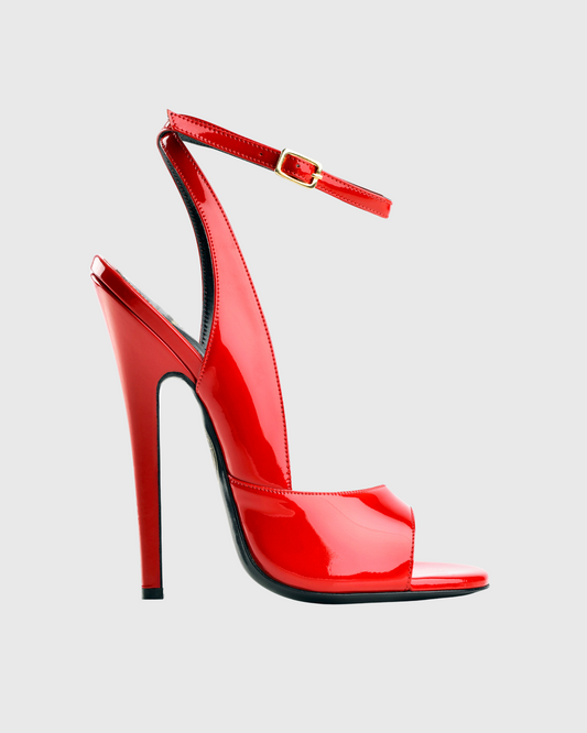 Jolie Patent Leather Strap Sandals In Red