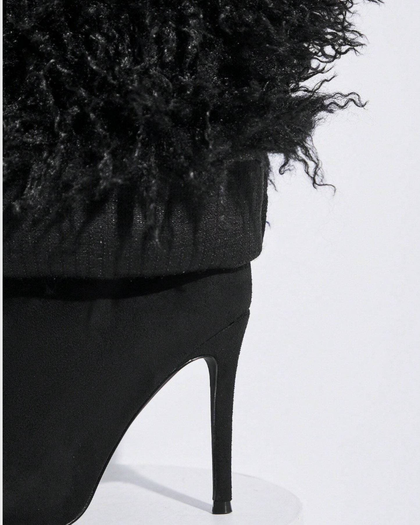 Kai Feather Knee High Boots In Black